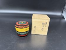 中村湖彩 唐物写 独楽棗 共箱