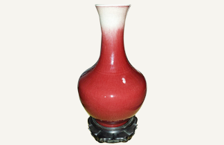 中国壺 辰砂花瓶
